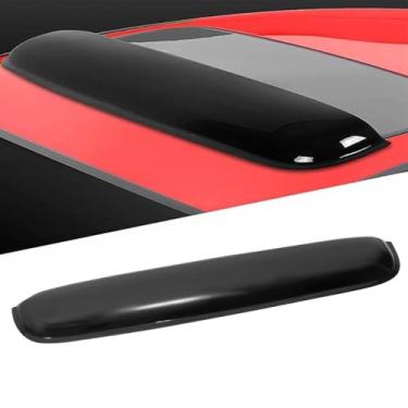 Imagem de Defletor de vento de teto de chuva universal à prova de estilhaçamento de 96,5 cm, película de fumaça escura com fita adesiva, viseira de janela de teto solar que não é maior do que 93,5 cm, proteção