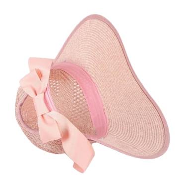 Imagem de Acessórios femininos de verão para praia, aba larga, proteção UV, viseira de proteção UV, chapéu de sol feminino panamá flexível pnnrk 56-58 cm