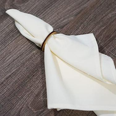 Imagem de Kit Guardanapo De Tecido Com 8 Peças com bainha Liso Oxford Buffet Mesa Posta, Jantar, Casamento, Festa, Natal e Decoração – Guardanapo de Pano Diversas Cores (Palha)