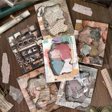 Imagem de Kit de adesivos vintage de papel envelhecido, 90 peças, antiquado, PET transparente, à prova d'água, conjunto de adesivos para lixo, diário, garrafas de água, celular, laptop, decalques para