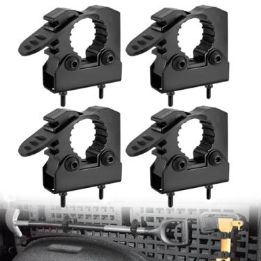 Imagem de JERBOR Braçadeira de borracha de liberação rápida para painel MOLLE com alças de ferramenta de diâmetro de 3,5 cm a 3,5 cm para caminhões UTV ATV Offroad Pickups - Pacote com 4