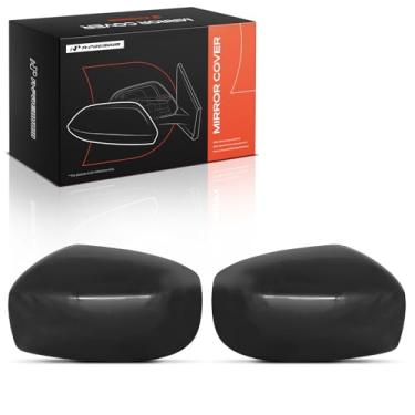 Imagem de A-Premium 2 peças de tampas de espelho retrovisor do lado do motorista e do passageiro - compatível com Mitsubishi Mirage 2014 2015 - preto texturizado, sem furo de seta