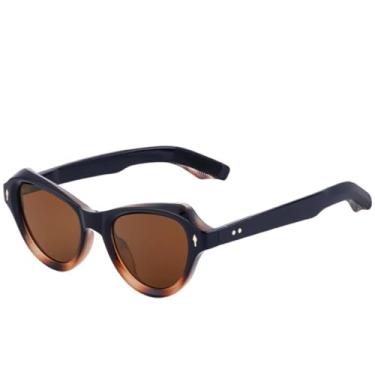 Imagem de Óculos de sol vintage estilo olho de gato, estilo arroz, feminino, fashion, cores doces, masculino, para atividades ao ar livre, viagem, UV400 (preto, flor, marrom)