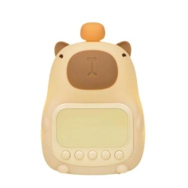 Imagem de Relógio Despertador Luminária Infantil Capivara – LED Digital, Luz Noturna Touch, Alarme Duplo, Recarregável USB-C, Ideal para Crianças e Decoração
