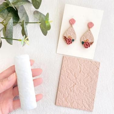 Imagem de Rolo de textura de argila de polímero, rolo de argila de polímero para fazer brincos, funciona com cortadores