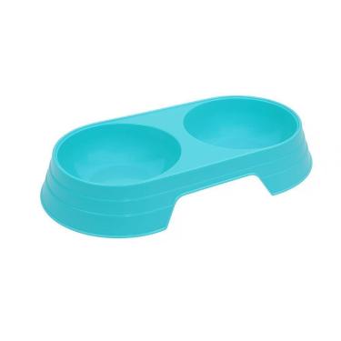 Imagem de Comedouro Bebedouro Duplo 2 Em 1 Para Pets Cães E Gatos 200 Ml Em Cada Lado Azul