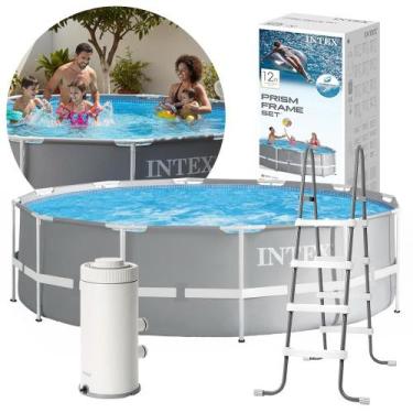 Imagem de Piscina Estrutural Prism 8.592 Litros Bomba Filtro e escada - Intex, 1