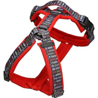 Imagem de Hakusan] Arnês Zero Dog projetado por RATIA Design Studio, feito pelo Japão, confortável, ajustável, amigável, material de amortecimento, M - cão médio, vermelho