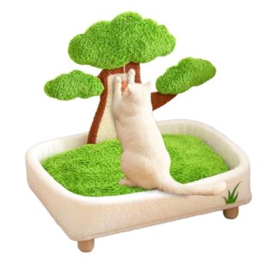 Imagem de Rrlihjgu Cama para Gatos | Cama De Vaso De Pinheiro Para Gatos Com Bola De Peluche E Arranhador - Removivel Lavavel Para Dormir Sala Quarto - Casa