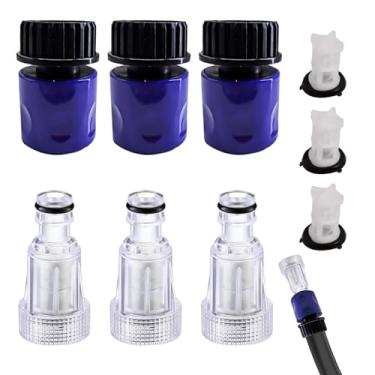 Imagem de ZGGAZCA 6 peças de conector de mangueira de lavadora de pressão de 3/4 polegadas Adaptador de jardim de energia limpa, acessórios de encaixe rápido de substituição compatíveis com mangueira de água