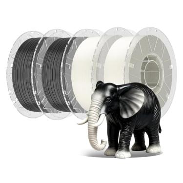 Imagem de Creality Pacote de filamentos RFID para impressora 3D, filamento Hyper PLA de 1,75 mm para impressão 3D, filamento Hyper PLA RFID, alta precisão, carretel de 1 kg (2 pretos + 2 brancos)