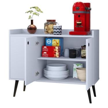 Imagem de Aparador Buffet Balcão Compacto 90 cm Multiuso Decoração Sala Jantar E