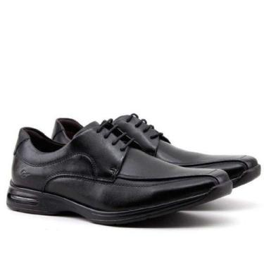 Imagem de Sapato Smart Democrata Air Spot Couro Preto, Preto, 39