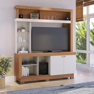 Imagem de Estante para Sala TV até 50 Pol 160x188cm Valença Freijó Off White - C