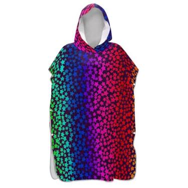 Imagem de TSENQUE Poncho de surfe colorido para trocador de roupas de adulto ponchos femininos vestíveis com capuz toalha de banho com capuz de praia