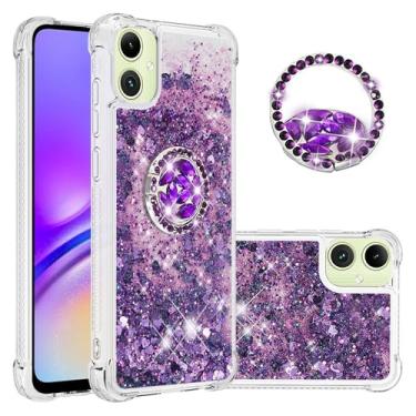 Imagem de Dinglijia Capa fina para Samsung Galaxy A07, capa para Galaxy A06, capa de silicone com efeito areia movediça líquida, quatro cantos, capa de proteção antiqueda para Samsung Galaxy A07/A06, WZ roxo