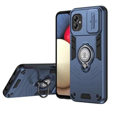 Imagem de Asuwish Capa de telefone para Samsung Galaxy A04e com protetor de tela de vidro temperado capa fina magnética resistente suporte suporte celular híbrido resistente acessórios móveis AO4e A 04e