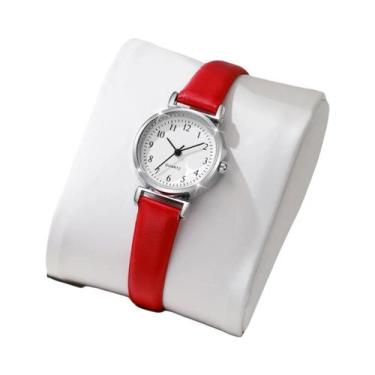 Imagem de Relógio Feminino De Pulso Com Mostrador Pequeno, Pulseira De Couro, Qu
