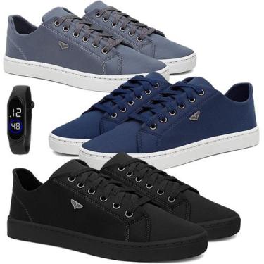 Imagem de Kit 3 Sapatênis Masculino Casual Confortável Antiderrapante Básico com