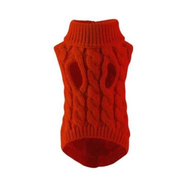 Imagem de Suéter De Malha Quente Para Cães Pequenos Moda Outono Inverno Cor Sóli