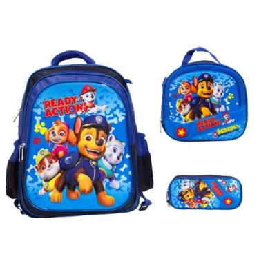 Imagem de Kit Mochila Infantil Masculina Patrulha Canina 3D Costas - TOYS 2U