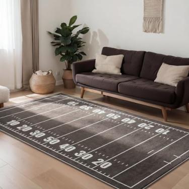 Imagem de Dunzy 1 pç tapete de futebol 1,5 x 2,1 m tapete de campo de futebol material macio antiderrapante fundo macio tapete esportivo para férias, celebrações decoração de casa jogo