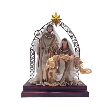 Imagem de Ｂｅｓｇａ Estátua de Presépio de Natal, Ornamento de Mesa, Estatueta Religiosa da Sagrada Família em Resina para Escritório, Lareira e Festas, Style B