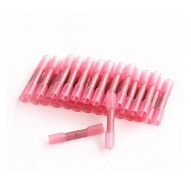 Imagem de ROUPWKWO Terminal de extremidade termorretrátil de 3 tamanhos, terminais de crimpagem, conectores de cabos de fio elétrico isolados para AWG 22-10 (vermelho)