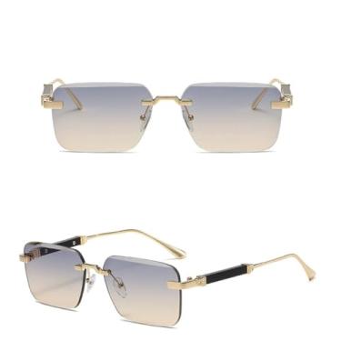 Imagem de VFDHN Óculos de Sol Masculinos Vintage Sem Aro Femininos Luxo Moda Vintage (3)