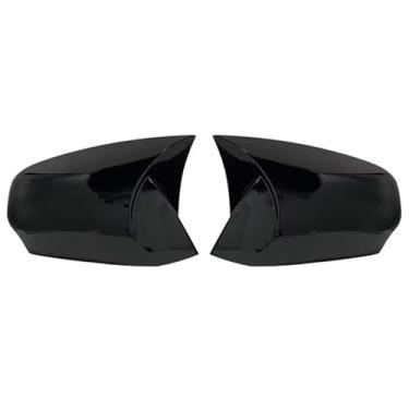 Imagem de Capas de asa para Fluence 2011 2012 2013 2014 2015 estilo buzina de carro capa de espelho lateral retrovisor tampa de asa exterior da porta guarnição exterior capa traseira (preto brilhante)
