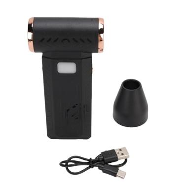 Imagem de Espanador de ar elétrico recarregável, poderoso soprador portátil a jato seco com carregamento USB para acampamento ao ar livre, viagens, aventuras, bateria de plástico de 8000mAh (Preta)