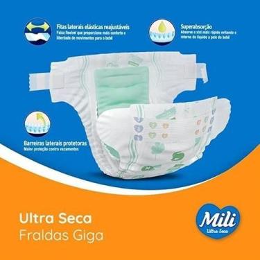 Imagem de Kit c/ 4 Fralda Infantil Descartavel Mili Baby Giga - Mili S.A.