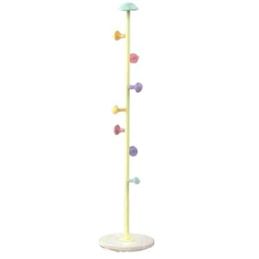 Imagem de SLGGPJBU Cabideiro de metal que economiza espaço, suporte resistente para casacos, árvore, independente, com ganchos em forma de cogumelo, suporte de entrada para roupas