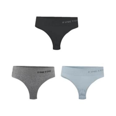 Imagem de Conjunto De 3 Calcinhas Sem Costura De Cintura Alta Para Mulheres FINE