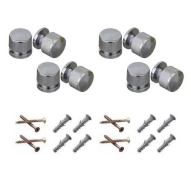 Imagem de Kit 08 Botão Francês em Pvc para Espelhos com Buchas e Parafusos - sho