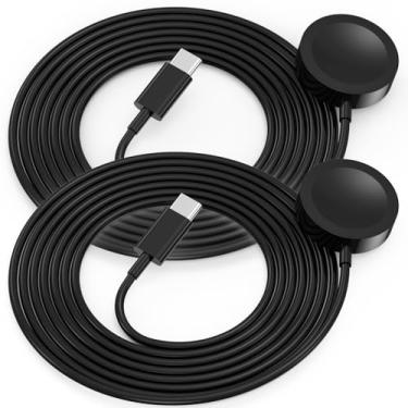 Imagem de Amasuki Pacote com 2 USB C para carregador magnético sem fio portátil compatível com Watch Ultra2 Ultra Series 10/9/8/7/6/SE/SE2/5/4/3/2/1-[1m/preto]