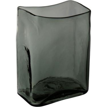 Imagem de Vaso Decorativo Enfeite Retangular Vidro 23x18x13cm Fumê