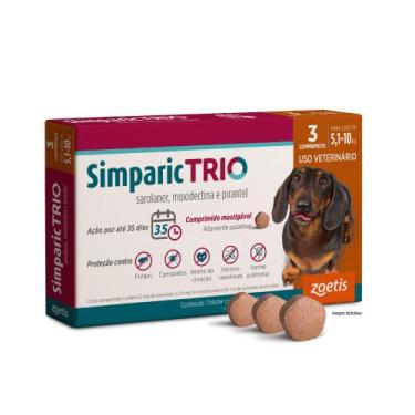 Imagem de Simparic Trio 12mg (5,1 a 10kg ) 3 Comprimidos - Zoetis
