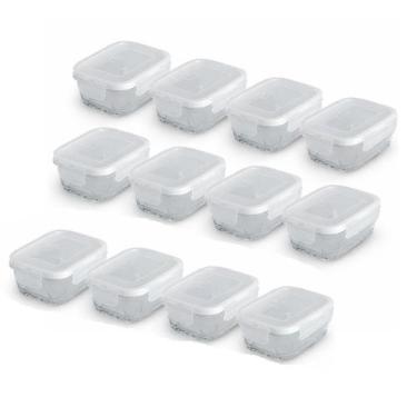 Imagem de Kit 12 Potes Vidro 1150ml Hermético Marmita Forno Refratário - Casa Ra
