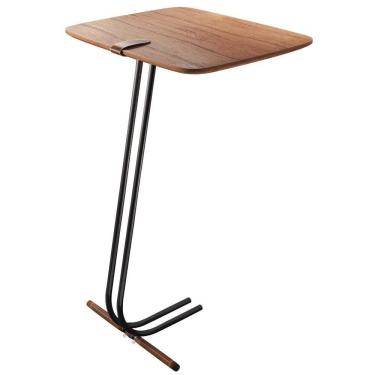 Imagem de Mesa Apoio Lateral para Sofá Lisboa Pé Preto Cinamomo