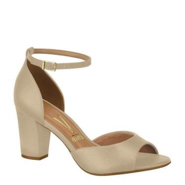 Imagem de Sandália Feminina Salto Médio Grosso Festa Vizzano 6262.406 - Bege Pel