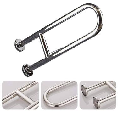 Imagem de Barra de Apoio em U 60cm Banheiro Box Seguranca Idosos Cadeirantes Gestantes Casa de Repouso Hospitais Lavabos