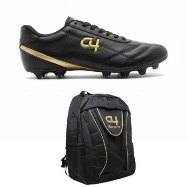 Imagem de Chuteira Profissional Em Couro C4 Sports Acompanha Mochila Para Treino C4 Sports-Masculino
