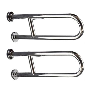 Imagem de Barra de Apoio em U 45cm Kit 2 Uni Banheiro Box Seguranca Idoso Gestante Cadeirante Lavabo Hospital Casa de Repouso