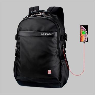 Imagem de Mochila Crosswave Executiva Masculina Notebook Trabalho USB Resistente-Unissex