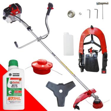 Imagem de Roçadeira Profissional Lateral Toyama RT43-L À Gasolina 2T 43cc 1,7HP 10.000RPM Com Lâmina 3 Pontas e Carretel Nylon + ÓLEO STIHL 2T