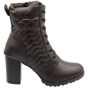 Imagem de Bota Salto Bloco Grosso Mooncity Cano Médio Feminina