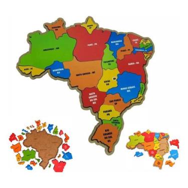 Imagem de Mapa Brasil Brinquedo Educativo Quebra Cabeça Pedagógico - Sem Marca