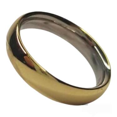 Imagem de Aliança Noivado/Casamento Anatômicas Aço Envelopada em Ouro - Vi & Va,
