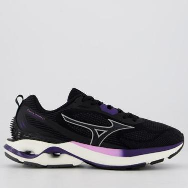 Imagem de Tênis Mizuno Wave Dynasty 7 Feminino Preto e Roxo, 35